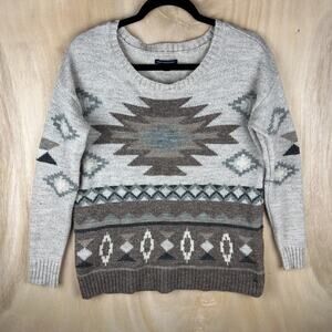 American Eagle Wool Blend Aztec Patterned Neutral Sweater‎ (S)